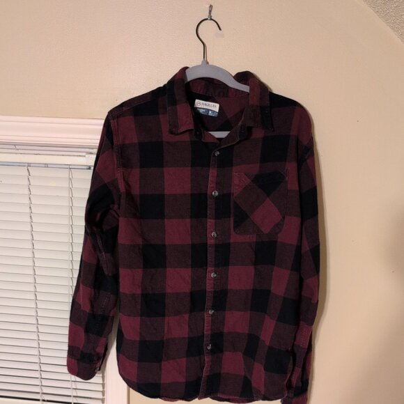 Magellan Outdoors Mens Red Check Cotton Long Sleeve Button Down Shirt Size M - Picture 1 of 3